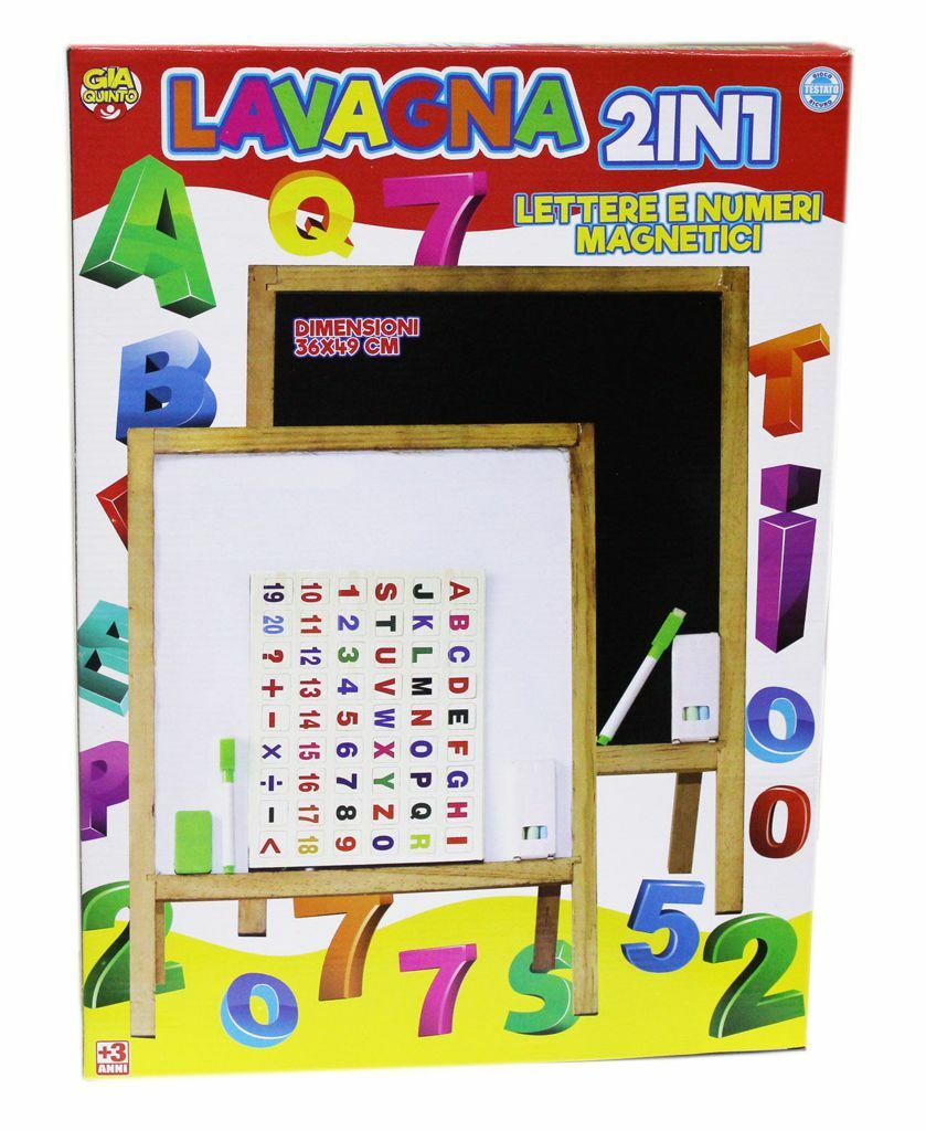 Lavagna 2in1 Con Lettere E Numeri Magnetici Gioco Giocattolo Bambini sar