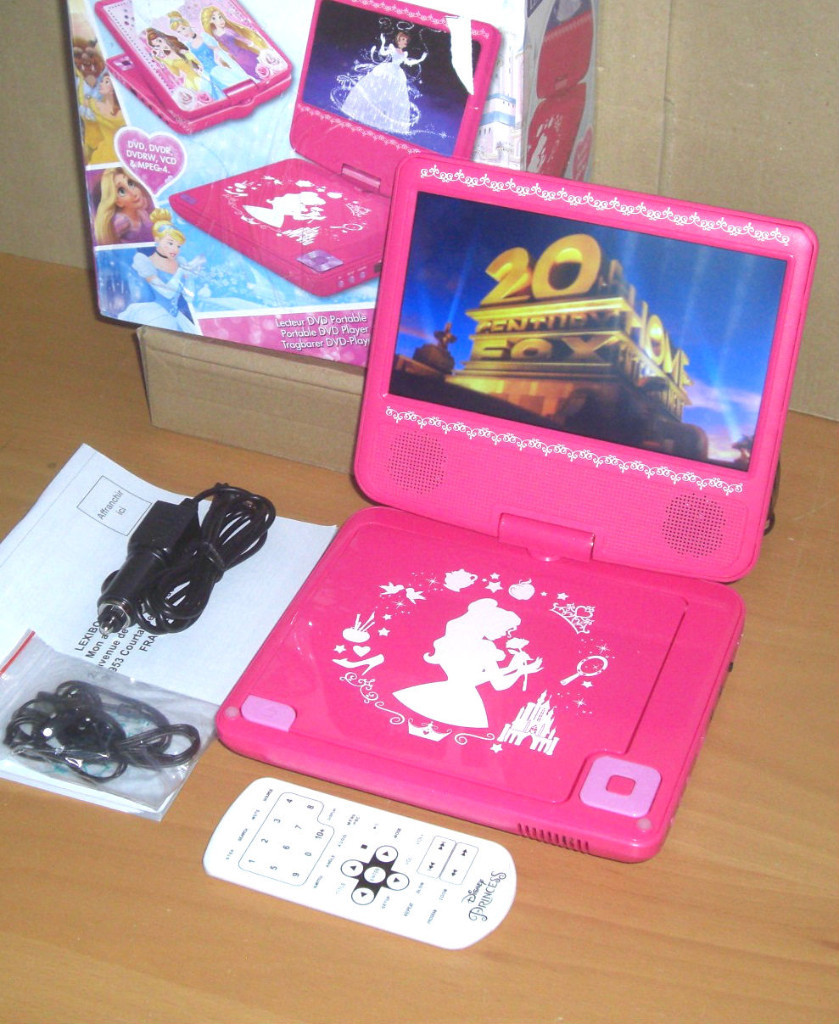 Lexibook Disney Princess Portable DVD Player Rechargeable HD Video