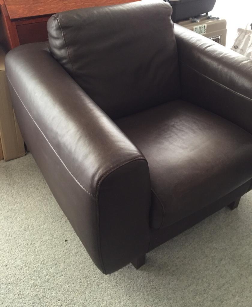 Habitat Brown leather armchair in Aylesbury, Buckinghamshire Gumtree