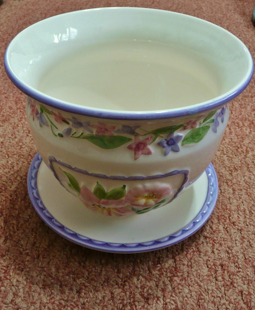 Marks & Spencer M&S Purple Pink Green Floral Pattern Ceramic Indoor