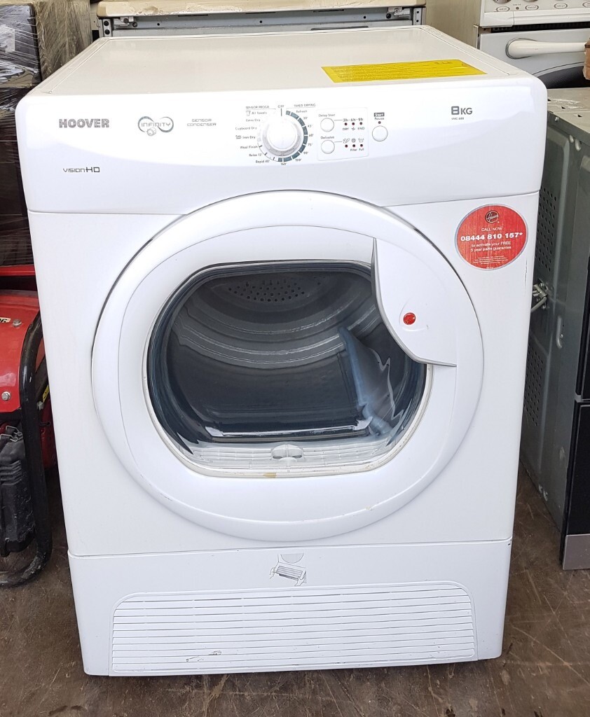6 MONTHS WARRANTY Hoover large 8KG sensor condenser tumble dryer FREE