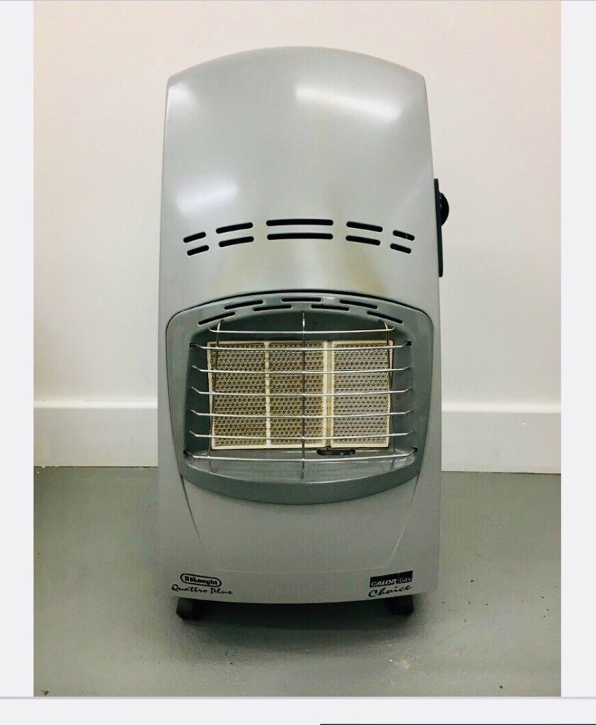 Delonghi Quattro plus portable calor gas heater with part used bottle
