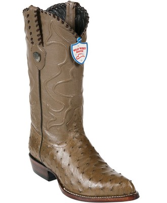 Pre-owned Wild West Boots Wild West Mink Genuine Full Quill Ostrich Western Cowboy Boot J-toe (ee) In Beige