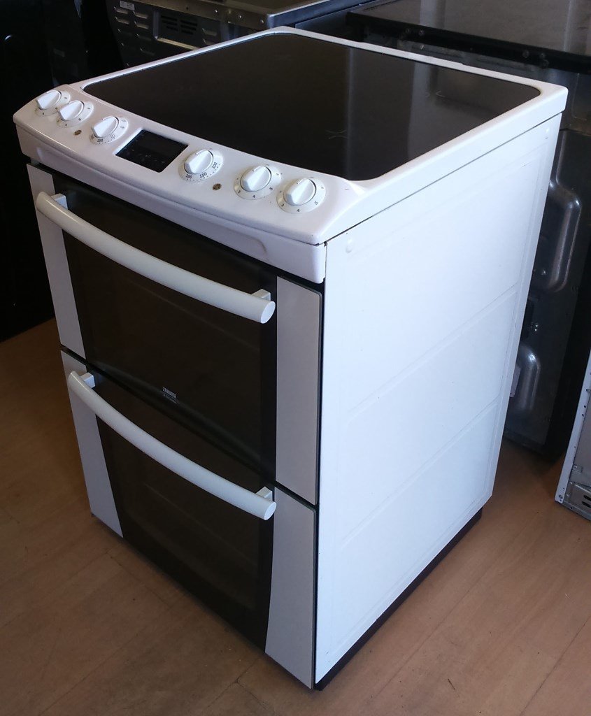 Zanussi ZKC6020W 600mm Fan Assisted Electric Double Oven Cooker With