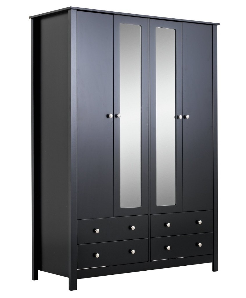 Ex Display Argos Home Osaka 4 Door 4 Drawer Mirrored Wardrobe