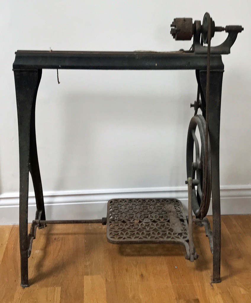 Vintage treadle lathe with various attachments in Wells, Somerset