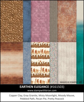 Stampin Up EARTHEN ELEGANCE (24) Sheets 6  X 6  Designer Series Paper DSP!