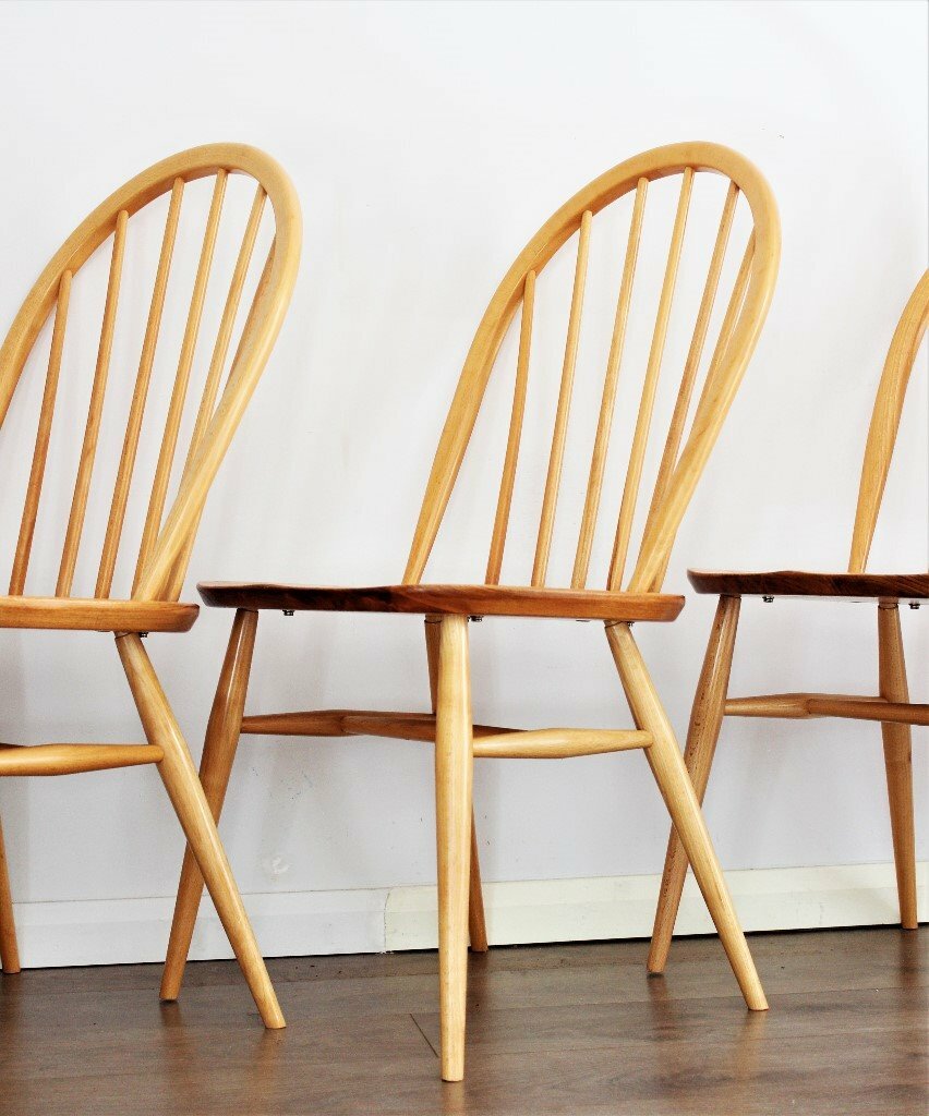 Vintage Ercol Windsor Ash Dining Chairs Model 1877 in Bracknell