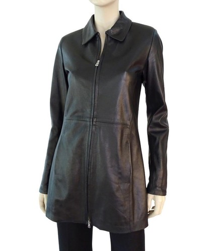 Vera Pelle Women's Leather Jacket XS Made in Italy Coat Vera Pelle Women's Leather Jacket XS Made in Italy Coat