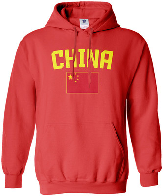 Threadrock Men's China Flag Hoodie Sweatshirt Chinese