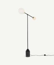 MADE Faye Marble Black Floor Modern Lamp incl bulbs
