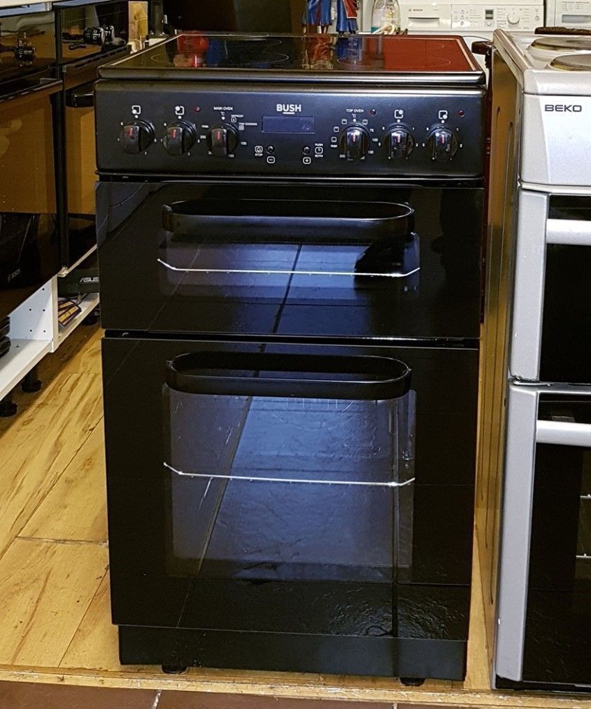 ExDisplay 50cm Bush Ceramic Cooker, Double Oven / Grill 6 Months