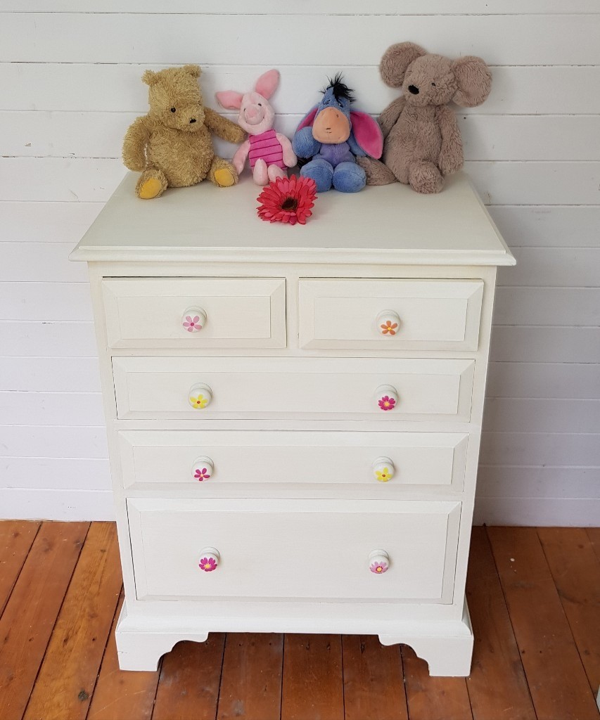 Solid Pine Hand Painted Chest Of Drawers In Peterborough