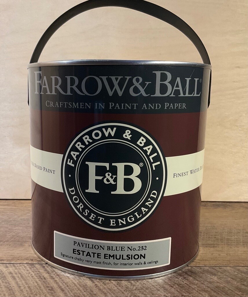 Farrow and Ball Pavilion Blue Estate Emulsion Paint in Richmond