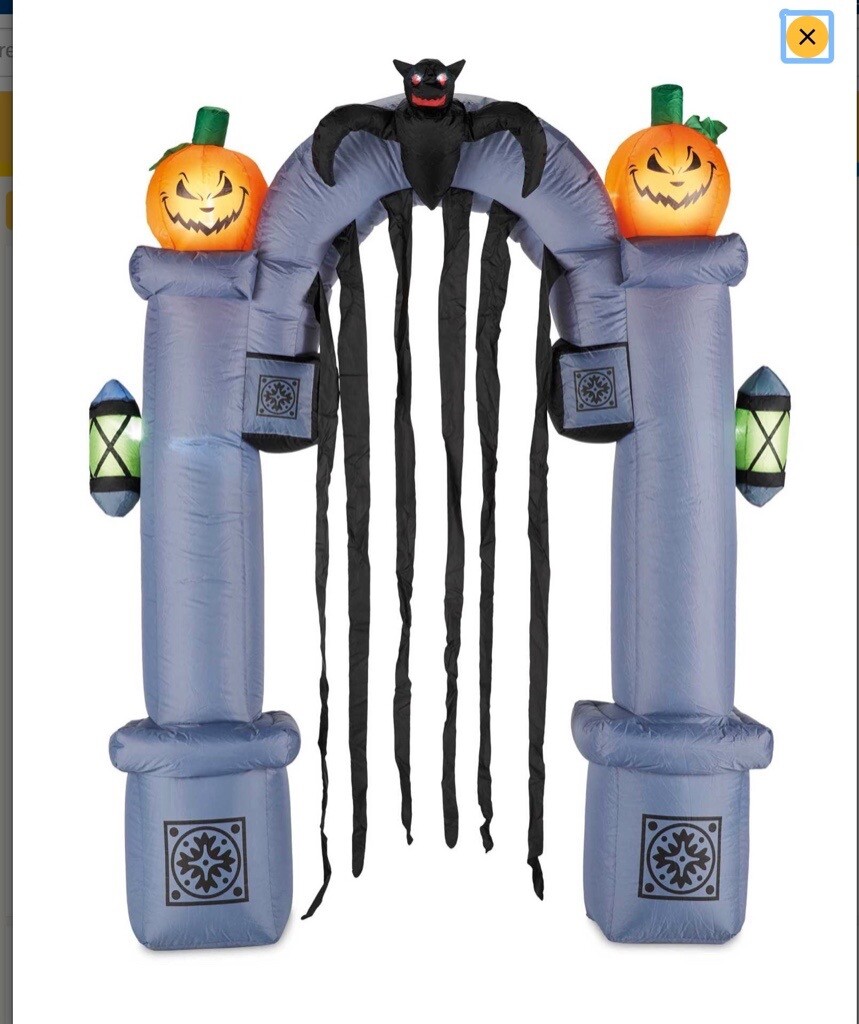 Halloween inflatable door decor in Motherwell, North Lanarkshire