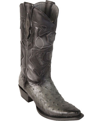 Pre-owned Los Altos Boots Los Altos Genuine Gray Ostrich Snip Toe Western Cowboy Boot D