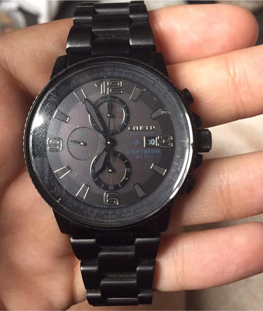 CITIZEN ECO DRIVE NIGHTHAWK WR200 ALL BLACK SOLAR POWERED WATCH | in Idle, West Yorkshire | Gumtree