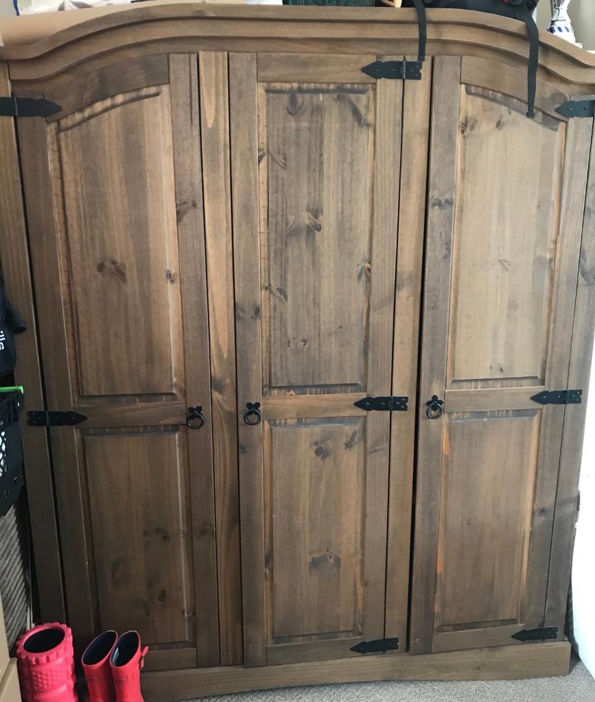 Triple Dark Mexican Pine Wardrobe In Teignmouth Devon Gumtree