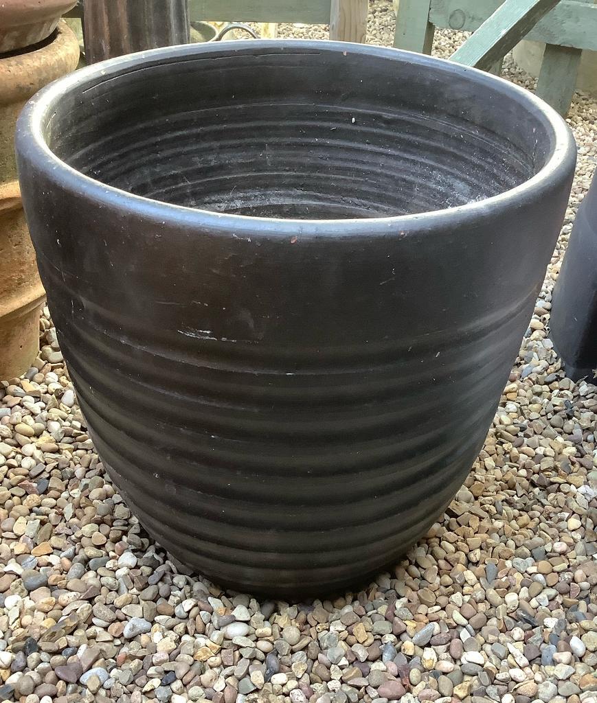 Terracotta plant pot, black coloured in West Bridgford