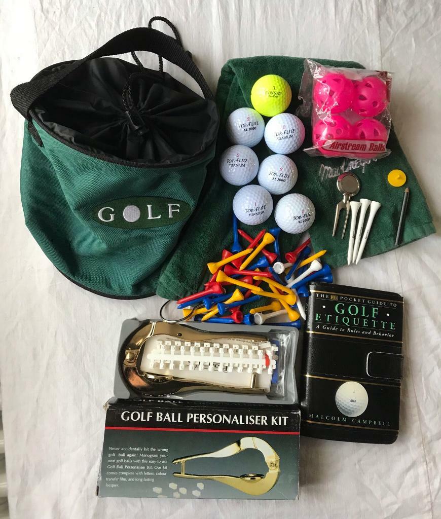 UNUSED GOLF SHOE BAG & KIT BAG LOADED WITH ACCESSORIES in Longlevens