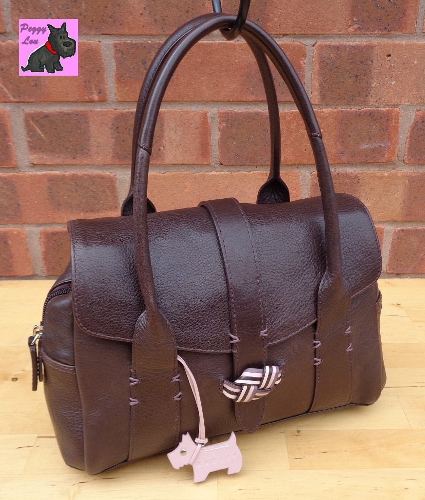 Abbey Leather Zip Grab Bag, Dark Brown IUCN Water