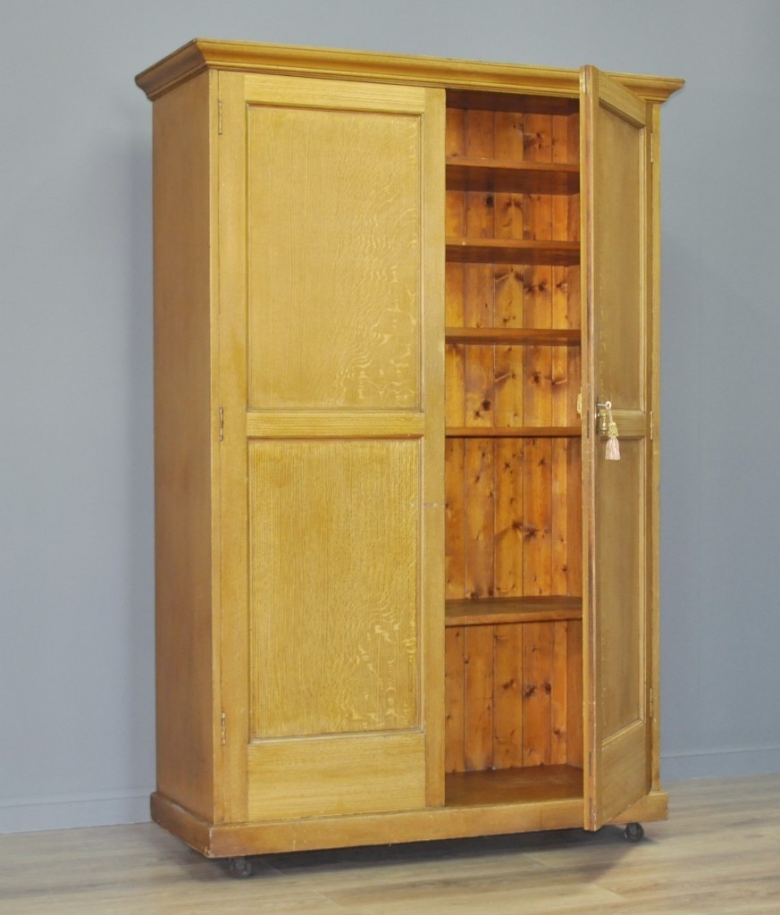 Large Antique Victorian Rustic Painted Pine Kitchen Pantry School