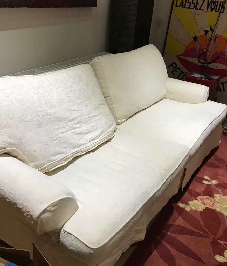 4 seater White Linen washable Sofa in Brighton, East Sussex Gumtree