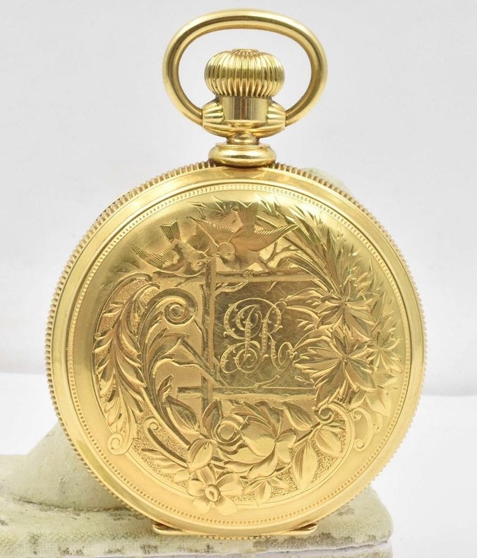 Antique 14k Gold Hunter Waltham Appleton Tracy 17J Model 1892