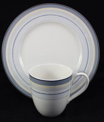 Noritake Java Graphite Swirl Group of Mug and Accent Luncheon Plate 9313
