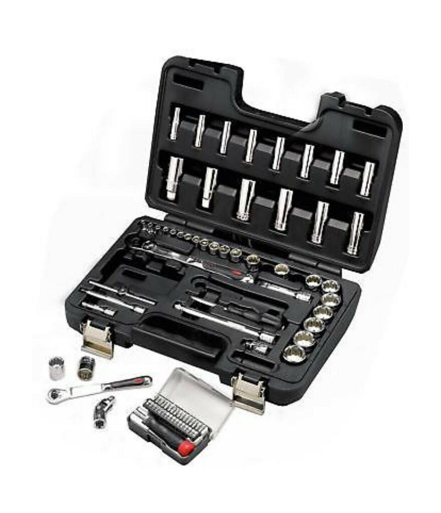HALFORDS ADVANCED METRIC 64 PIECE RATCHET STEEL SOCKET SET 1/4" 3/8