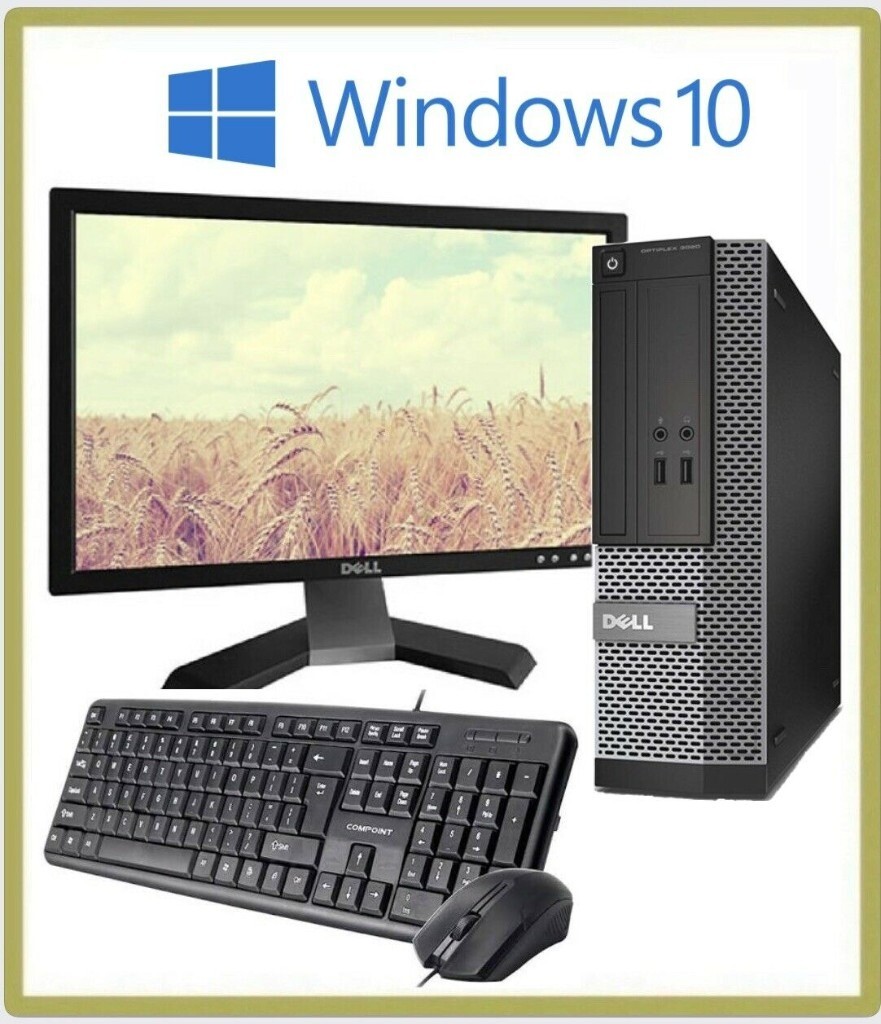 Complete Computer PC Desktop Set with Monitor and all accessories in