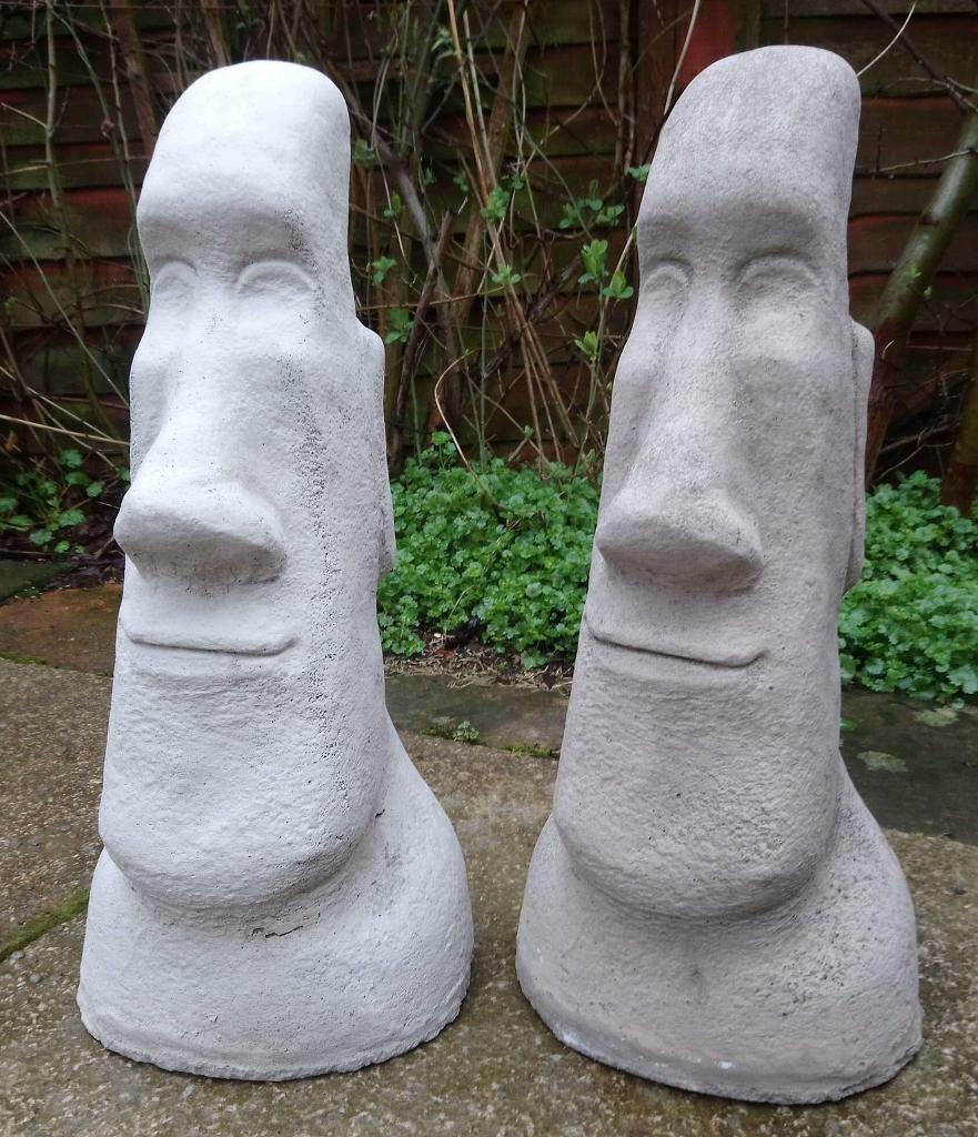 Easter Island Heads Sculpture Stone Garden Ornaments. Can Deliver in