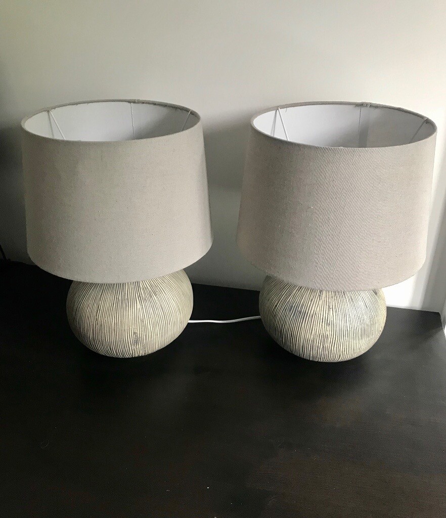 Dunelm Dahlia grey bedside lamps in Abingdon, Oxfordshire Gumtree