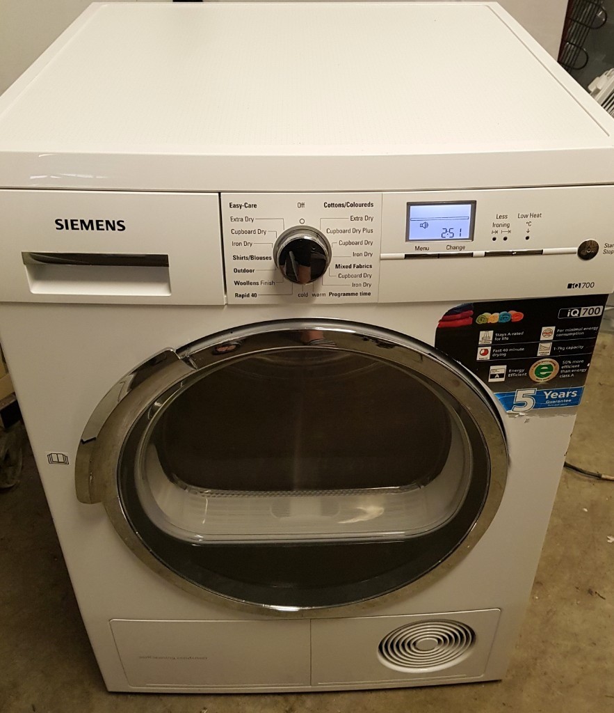 A++ Rated, 7kg load SIEMENS iQ700 Self Cleaning/Heat Pump Condenser