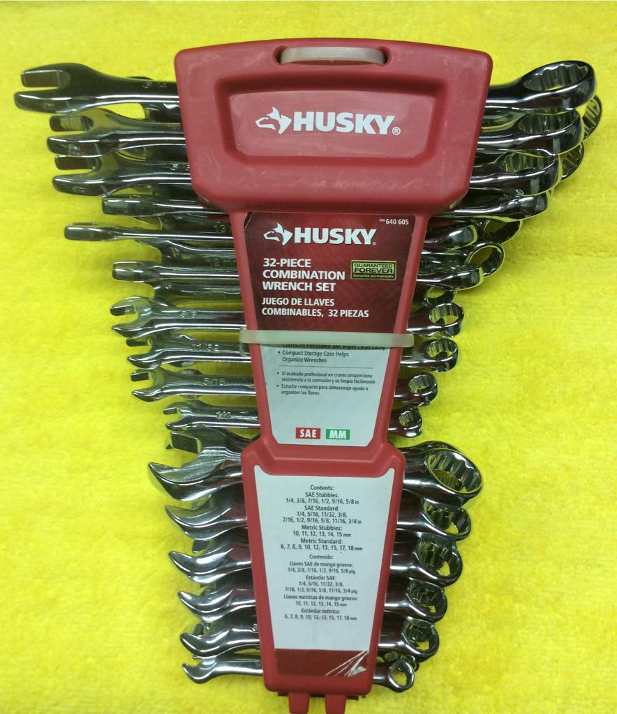 Husky Tools USA 32 Piece Imperial and Metric Combination Spanners