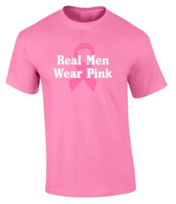 Breast Cancer Awareness Real Men Wear Pink Ribbon T-Shirt