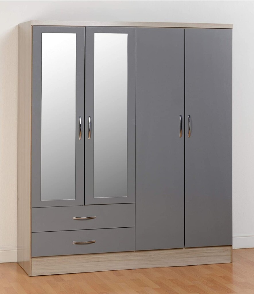 Grey gloss 4 door wardrobe in Weymouth, Dorset Gumtree