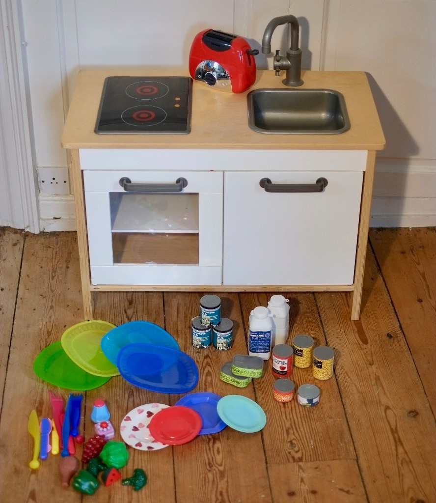Ikea DUKTIG kids play kitchen, plus play food, toaster ...