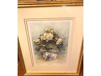 BERGONIAS BY JEAN SCOTT-TONGE, LIMITED EDITION VINTAGE 1983 PRINT; MOUNTED & FRAMED.MINT CONDITION