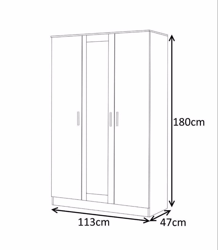 Strong Quality Alpha 3 Door Wardrobe And Bedroom Set