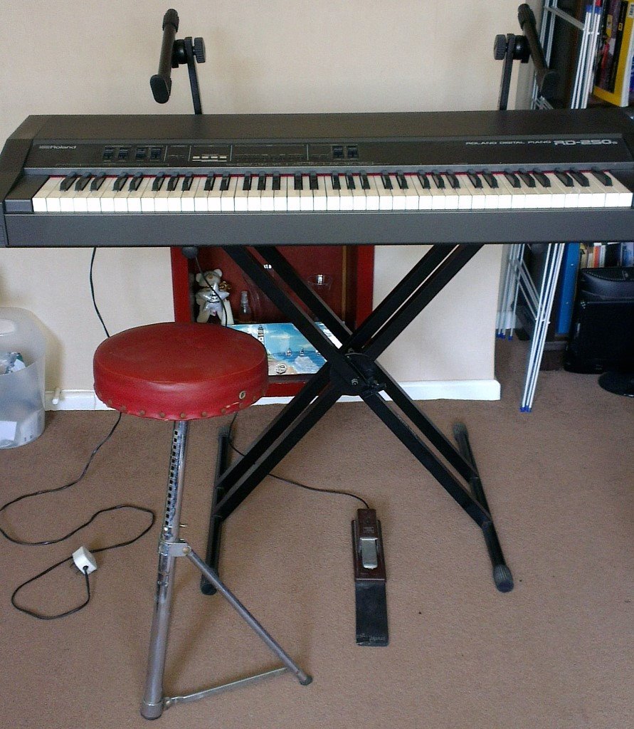 Roland RD250s electric stage piano, 2 tier heavy duty stand, stool