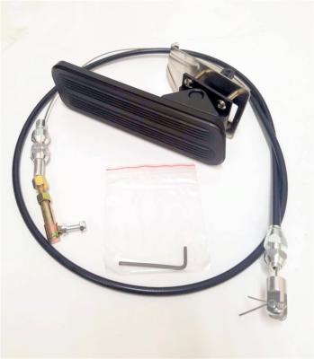BLACK Street Rod Eliminator Floor Mount Gas Pedal PLUS 36'' BLACK Throttle Cable