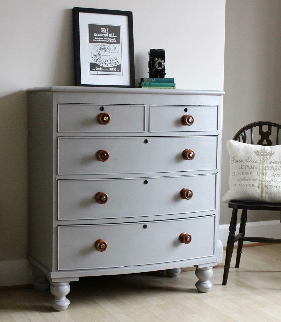 Large Antique Mahogany Shabby Chic Painted Chest Of Drawers