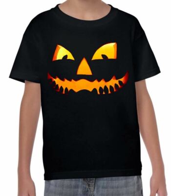 HALLOWEEN PUMPKIN FACE CHILDREN'S T-SHIRT - Fancy Dress Trick Or Treat Costume