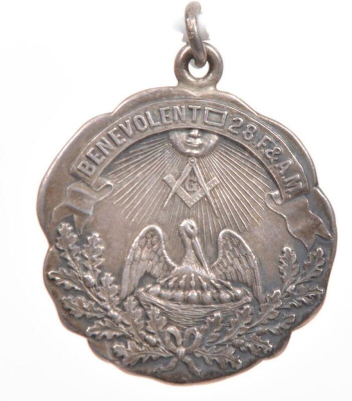 Sterling Silver 1806-1906 New York Benevolent Lodge 28 F&AM Masonic Pendant