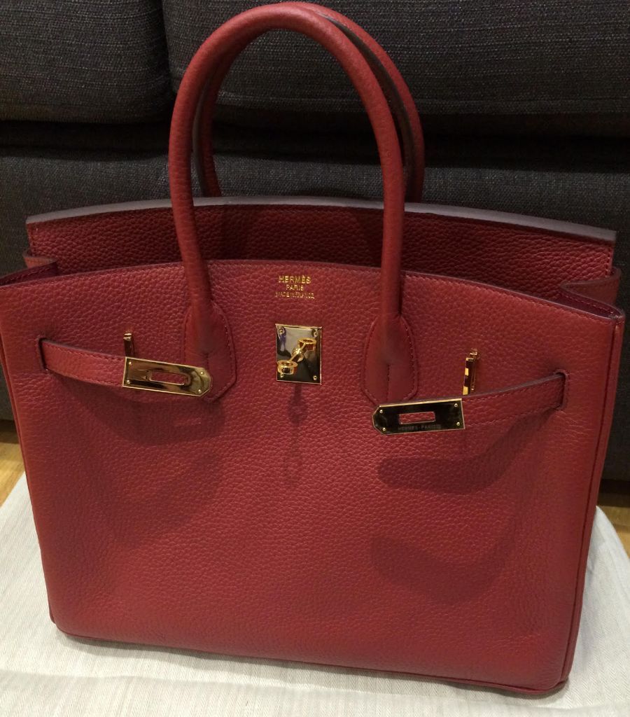 New Hermes Burgundy/Bordeaux 35cm Birkin Gold hardware Togo Leather