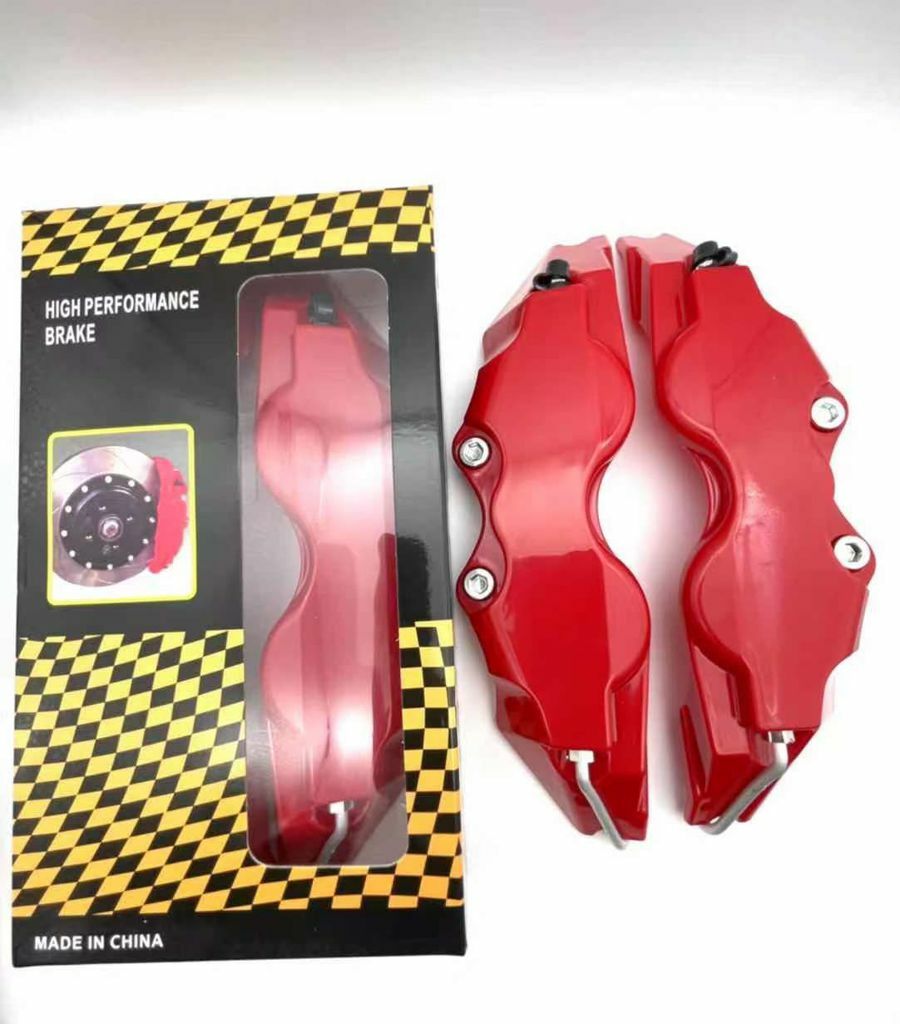 Set 2 Pezzi Copertura Cover Pinza Freno Universale Auto Rosso awe