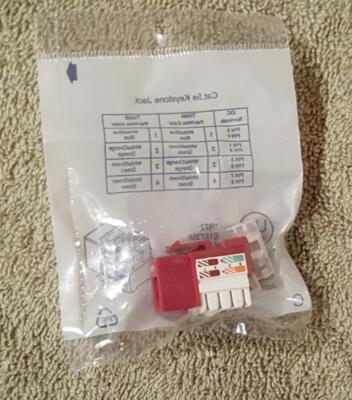 10 pack  Keystone Jack Cat5e Red Ethernet 110 Punchdown 8P8C RJ45