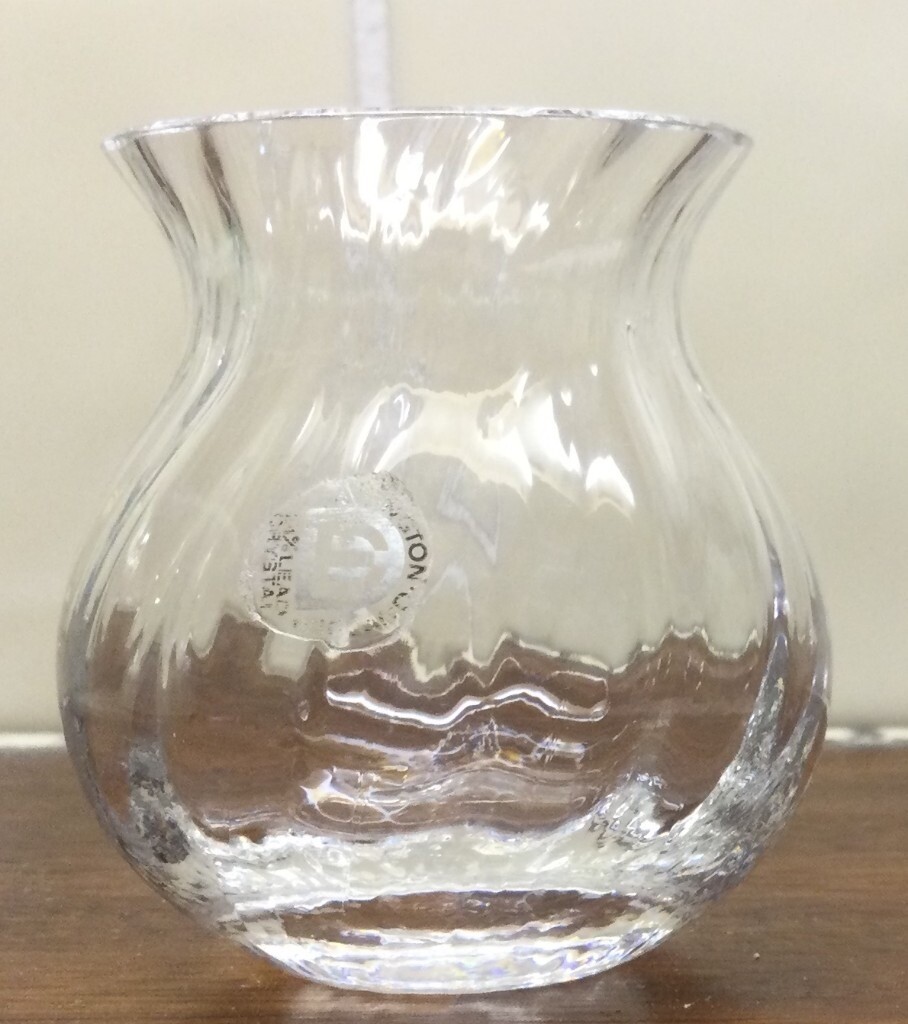 VINTAGE DARTINGTON Cosa Nostra RIPPLE BAMBINO 24 LEAD CRYSTAL VASE by