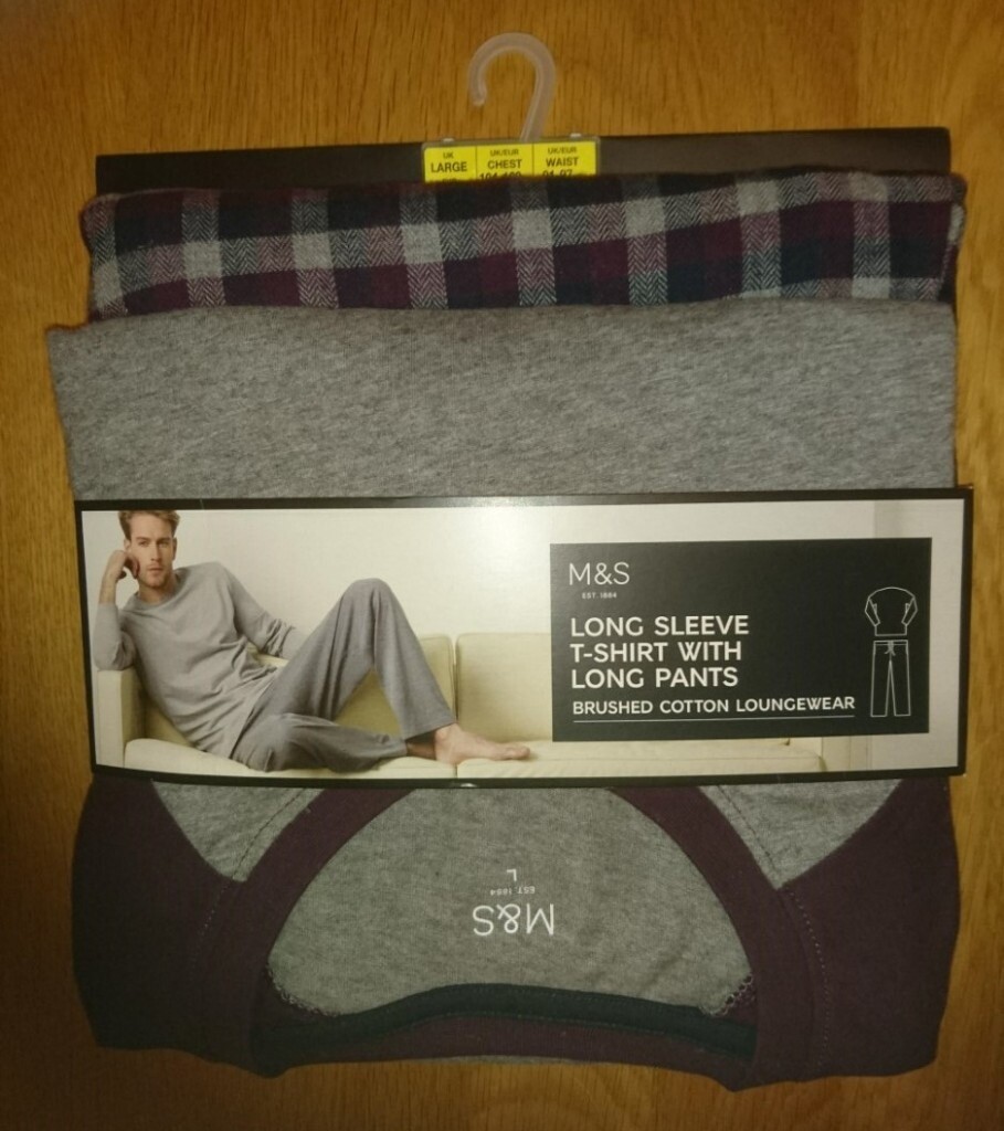 Marks & Spencer Collection Men’s Brushed Cotton Loungewear Purple Mix 2